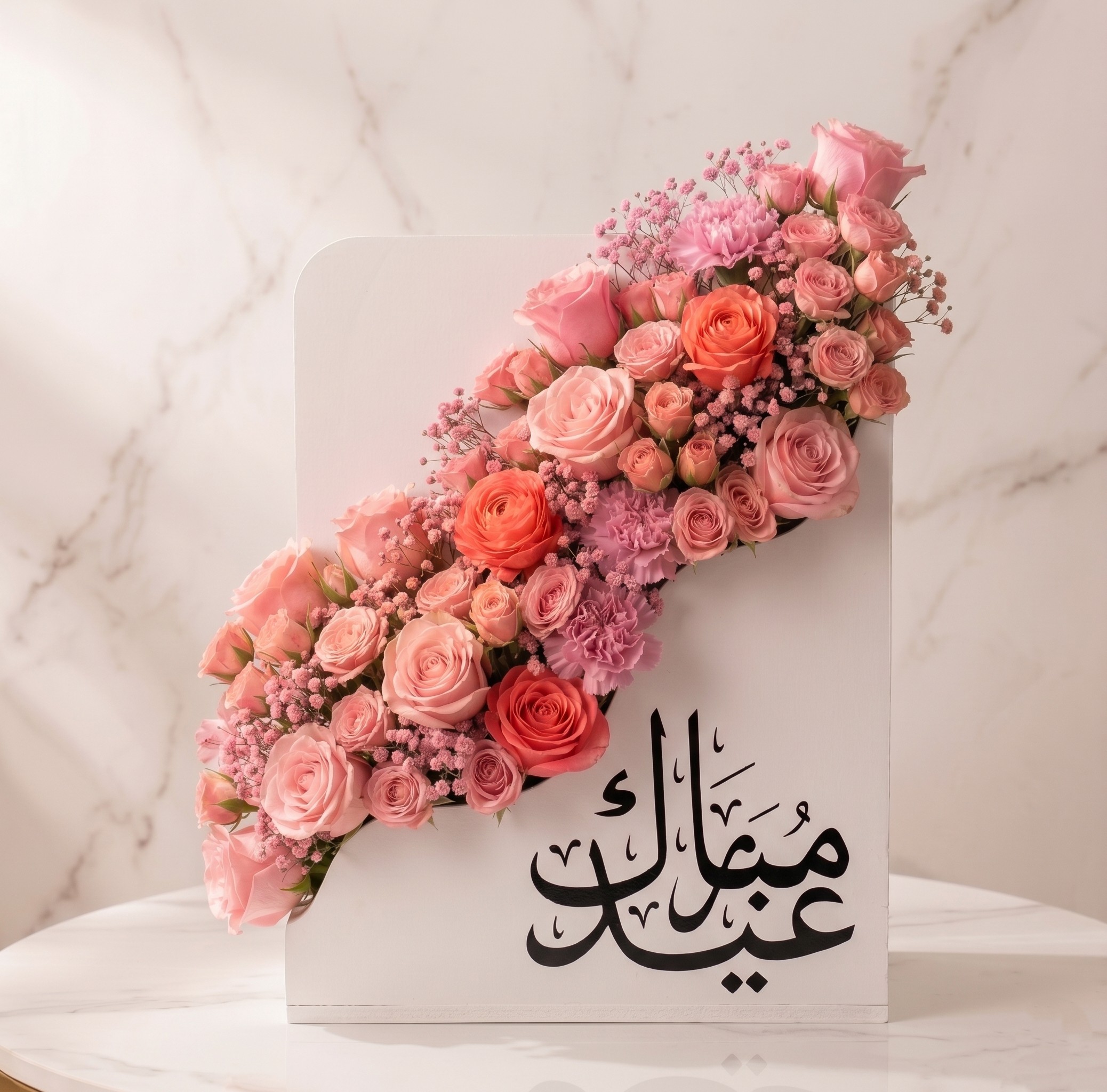 صندوق فاخر ألوان خوخية عيد مبارك