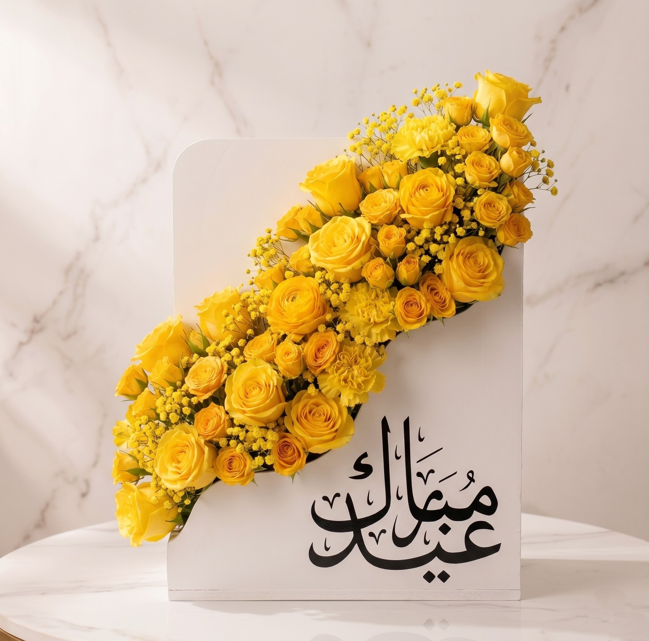 صندوق فاخر أصفر عيد مبارك