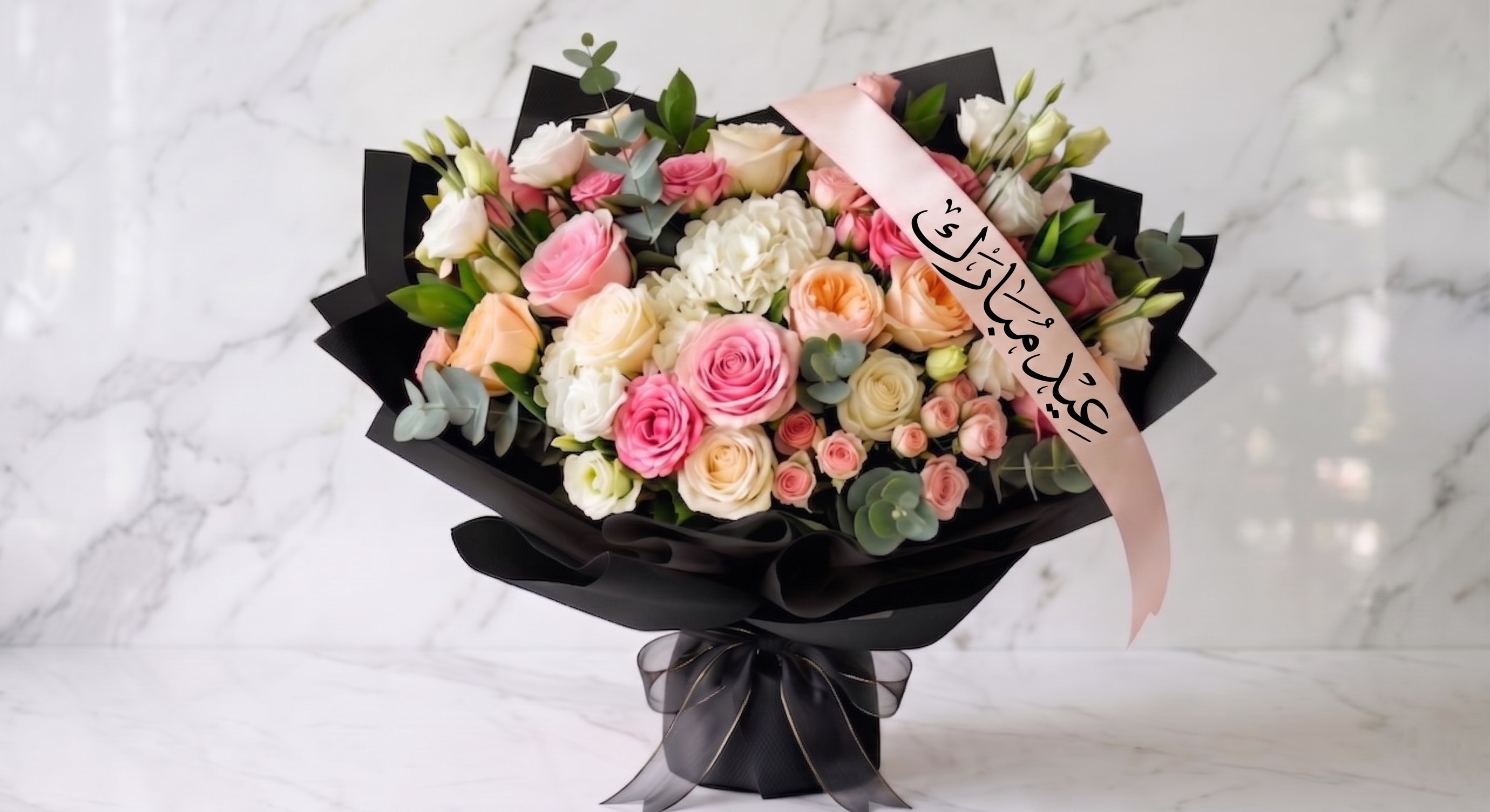 تنسيق خاص عيد مبارك أسود ملون