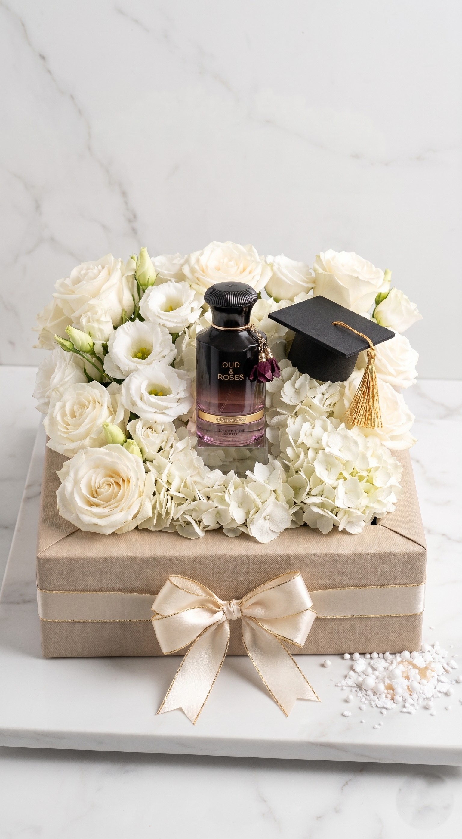 عطر تخرج فاخر مع تنسيق زهور 003